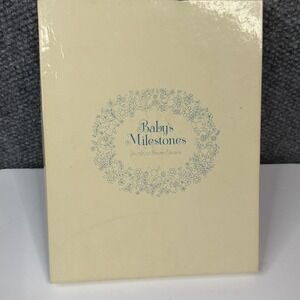 Vintage Ivory Silver Baby's Milestones Book Birth to Seven C.R Gibson